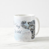 Snow Leopard Wasserfarbe Kaffeetasse (VorderseiteRechts)