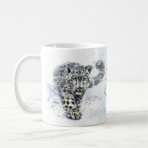 Snow Leopard Wasserfarbe Kaffeetasse