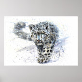 Snow Leopard Wasserfarbe Poster (Vorne)