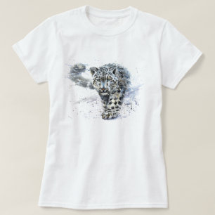 Snow Leopard Wasserfarbe T-Shirt
