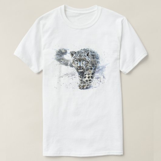 Snow Leopard Wasserfarbe T-Shirt (Design vorne)