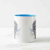 Snow Leopard Wasserfarbe Zweifarbige Tasse (Mittel)