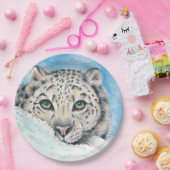 Snow Leopard Wasserfarben Kunst Pappteller (Party)