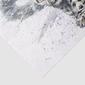 Snow Leopard Wasserfarbendekoupage Seidenpapier (Ausschnitt)