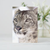 Snow Leopard Weihnachtskarte Dankeskarte (Stehend Vorderseite)