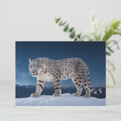 Snow Leopard Wild Majestic Animal A Starry Galaxy Ankündigung (Stehend Vorderseite)