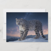 Snow Leopard Wild Majestic Animal A Starry Galaxy Ankündigung (Vorderseite)