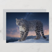 Snow Leopard Wild Majestic Animal A Starry Galaxy Ankündigung (Vorne/Hinten)