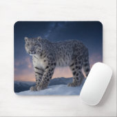 Snow Leopard Wild Majestic Animal A Starry Galaxy Mousepad (Mit Mouse)