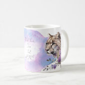 Snow Leopard Wilde Katze Wasserfarbe Kaffeetasse (VorderseiteRechts)