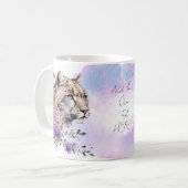 Snow Leopard Wilde Katze Wasserfarbe Kaffeetasse (Vorderseite Links)