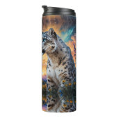 Snow Leopard Wildfire Sunrise Reflexion Thermosbecher (Nach rechts gedreht)