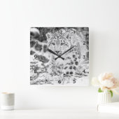 Snow Leopard Wildlife Wall Clock Quadratische Wanduhr (Zuhause)