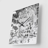 Snow Leopard Wildlife Wall Clock Quadratische Wanduhr (Winkel)