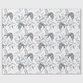 Snow Leopard Winter Botanicals Geschenkpapier (Flach)
