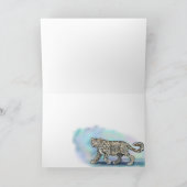 Snow Leopard ~Winter Grußkarten Feiertagskarte (Innenseite)