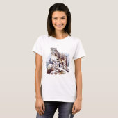 Snow Leopard Winter Mountain Big Cat Wildlife T-Shirt (Vorne ganz)