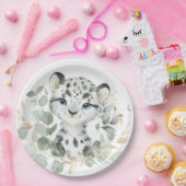 Snow Leopard Winter Onederland Arktische Vegetatio Pappteller (Party)