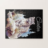 Snow Leopard Winterberg Personalisiert Puzzle (Horizontal)