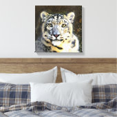 Snow Leopard Wrapped Canvas Leinwanddruck (Insitu (Schlafzimmer))
