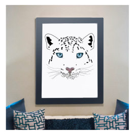 Snow Leopard Zeichnend "Fierce is Beautiful" Leinwanddruck