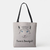 Snow Leopard Zeichnend Fierce ist eine schöne Tasc Tasche (Rückseite)