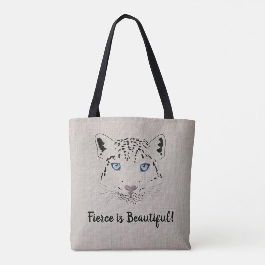 Snow Leopard Zeichnend Fierce ist eine schöne Tasc Tasche (Rückseite)