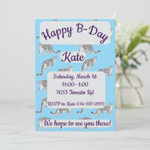 Snow Leopards Happy Birthday Einladung