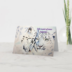 SNOW LEOPARDS JAHRESKARTE DANKESKARTE