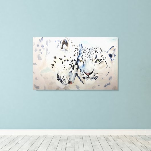 Snow Leopards Leinwanddruck (Insitu (Holzboden))