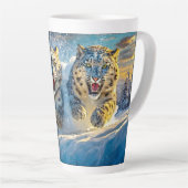 Snow Leopards Racing Design von Rich AMeN Gill Milchtasse (Rechte Ecke)