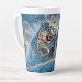 Snow Leopards Racing Design von Rich AMeN Gill Milchtasse (Linke Ecke)