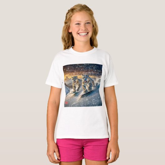 Snow Leopards Shredding Design von Rich AMeN Gill T-Shirt (Vorne ganz)