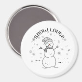 Snow Lover Cute Snowman Fridge Magnet              (Vorderseite/Rückseite)