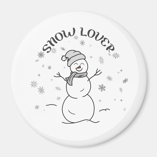 Snow Lover Cute Snowman Fridge Magnet              (Vorne)