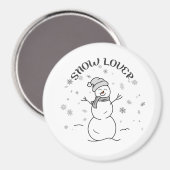 Snow Lover Cute Snowman Fridge Magnet              (Vorderseite/Rückseite)