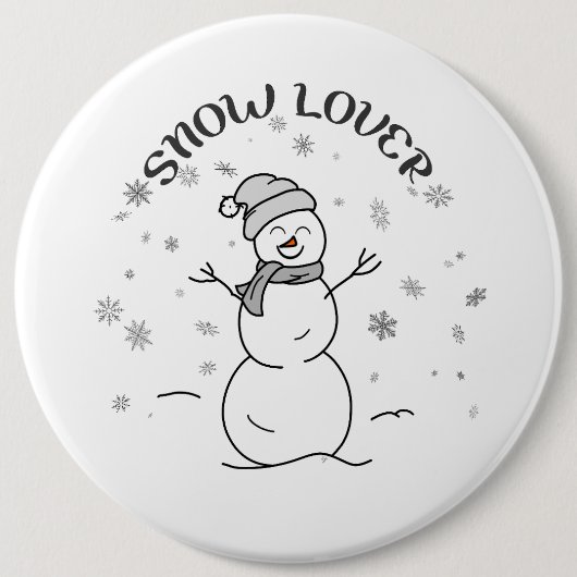 Snow Lover Cute Snowman Pin Button                 (Vorderseite)