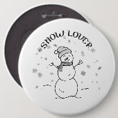 Snow Lover Cute Snowman Pin Button                 (Vorne & Hinten)