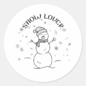 Snow Lover Cute Snowman Sticker                    (Vorderseite)