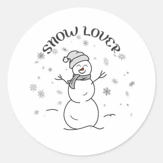 Snow Lover Cute Snowman Sticker                    (Vorderseite)