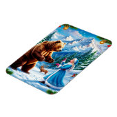 Snow Maiden Bezaubernde Winterlandschaft Magnet (Linke Seite)