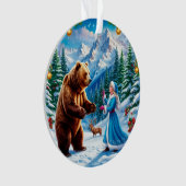 Snow Maiden Bezaubernde Winterlandschaft Ornament (Vorderseite)