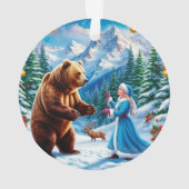 Snow Maiden Bezaubernde Winterlandschaft Ornament (Rückseite)