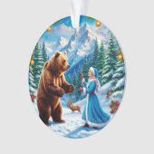 Snow Maiden Bezaubernde Winterlandschaft Ornament (Vorderseite)