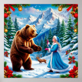 Snow Maiden Bezaubernde Winterlandschaft Poster (Vorne)