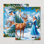 Snow Maiden Bezaubernde Winterlandschaft Postkarte (Vorne/Hinten)