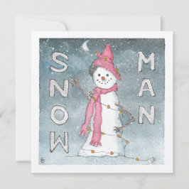 Snow Man Greycard Feiertagskarte