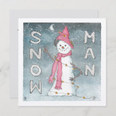 Snow Man Greycard Feiertagskarte (Vorne/Hinten)