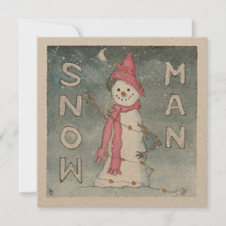 Snow Man Greycard Feiertagskarte