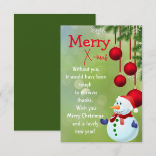Snow man Holiday Postcard Karte